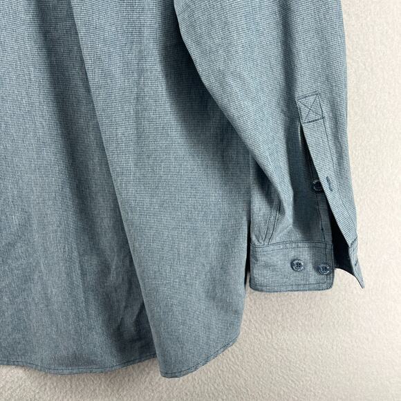 DULUTH TRADING Shirt Mens XLT Tall Stripe Button Up Vented Roll Tab Sleeve Blue - Picture 13 of 16